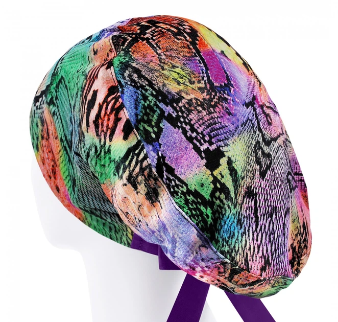 Медицинская шапочка женская HeadwearUniverse универсальная принт Змеиный разноцветный - изображение 2