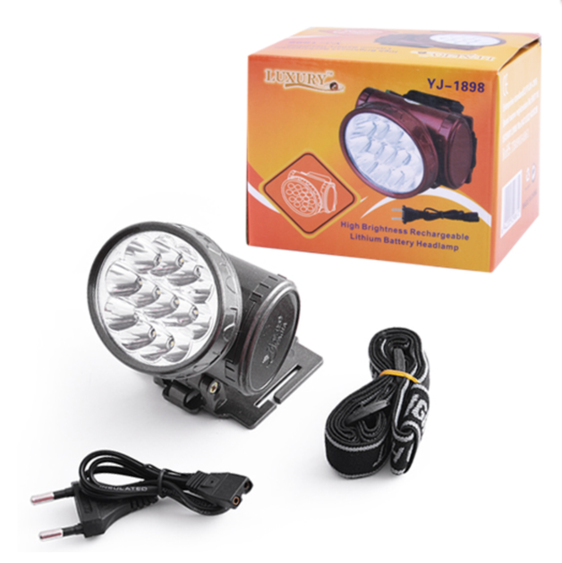 Налобный аккумуляторный LED фонарик Luxury YJ-1898 на 13 диодов с 2 режимами Black - Фото 2 Налобный аккумуляторный LED фонарик Luxury YJ-1898 на 13 диодов с 2 режимами Black - изображение 2