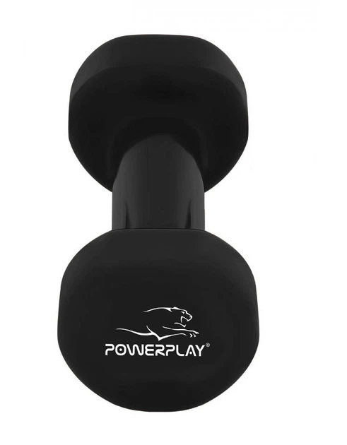 Гантель вінілова PowerPlay 4125 Achilles 2 кг. Чорна (1шт.) - изображение 4
