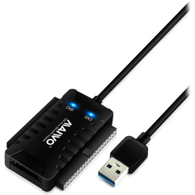 Адаптер Maiwo USB 3.0 to 2.5/3.5'' IDE/SATA HDD/SSD, 5.25'' CD-R, PA 2V/2A (K132U3IS) - изображение 1