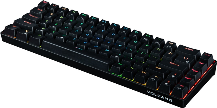 Klawiatura bezprzewodowa Modecom Volcano Lanparty RGB BT GATERON Żółta Bluetooth/USB Czarna (K-MC-LANPARTY-U-BT-RGB) - obraz 4