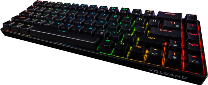 Klawiatura bezprzewodowa Modecom Volcano Lanparty RGB BT GATERON Żółta Bluetooth/USB Czarna (K-MC-LANPARTY-U-BT-RGB) - obraz 6