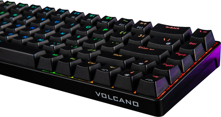 Klawiatura bezprzewodowa Modecom Volcano Lanparty RGB BT GATERON Żółta Bluetooth/USB Czarna (K-MC-LANPARTY-U-BT-RGB) - obraz 7