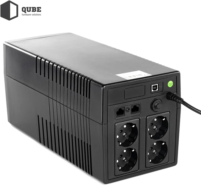 ИБП QUBE DG 1050 1050VA/600W LCD 4 x Schuko RJ-45 USB (QBDG1050) - изображение 6