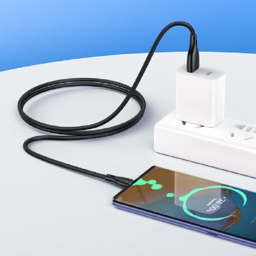 Кабель HOCO Type-C Ultimate silicone charging data cable X61 1m 3A black - Фото 2 Кабель HOCO Type-C Ultimate silicone charging data cable X61 1m 3A black - изображение 2