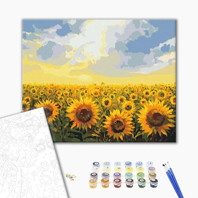 Картина по номерам Поле подсолнечников 40x50 BS135 - изображение 2