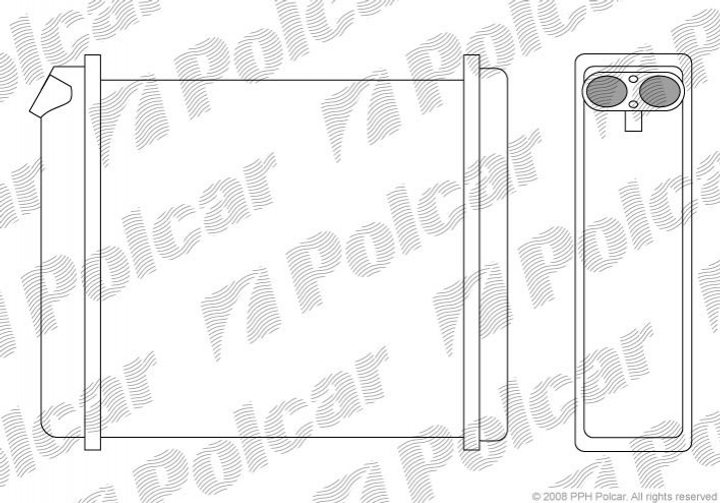 Радиатор печки Opel Vectra A/Astra F Polcar (5514N82) - изображение 1