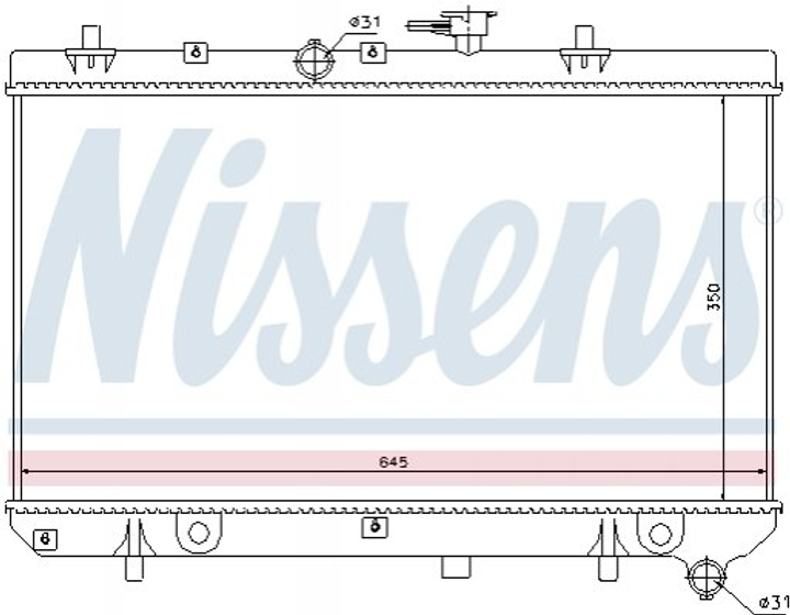 Радиатор охлаждения KIA RIO I (00-) (выр-во Nissens) Nissens (66665) - изображение 1