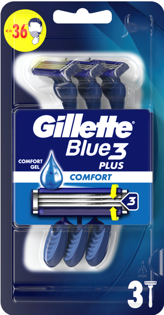 Jednorazowe maszynki do golenia Gillette Blue3 Comfort dla mężczyzn 3 szt (7702018489619) - obraz 2