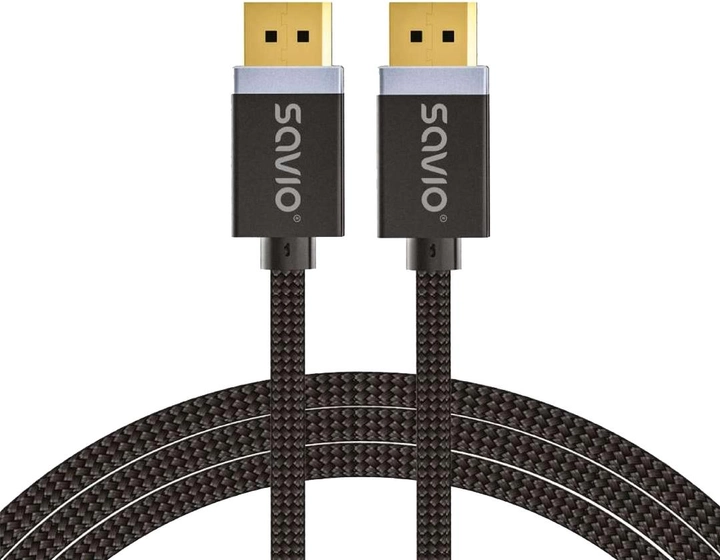 Kabel Savio CL-166 DisplayPort 1,4 2m Czarny (SAVKABELCL-166) - obraz 1