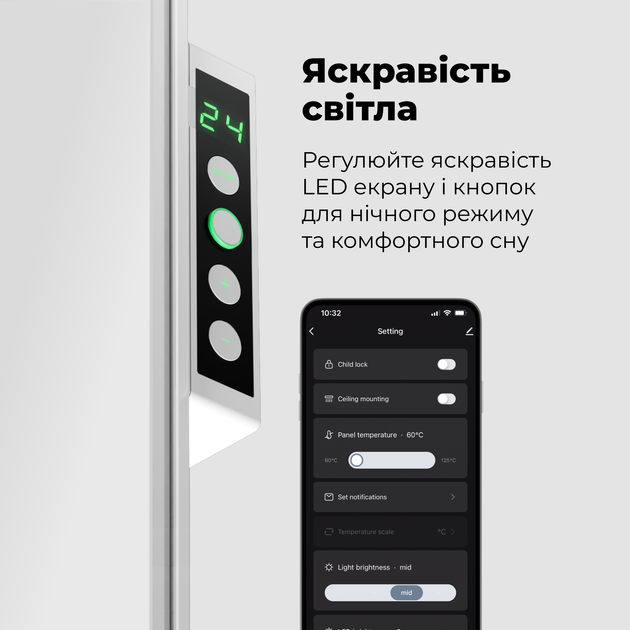 Конвектор AENO Premium Eco Smart GH3S LED White (AGH0003S) - изображение 12