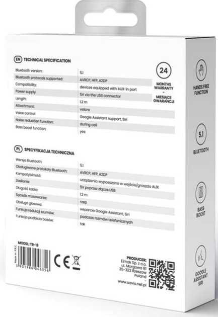 AUX-трансмітер Savio TR-13 з Bluetooth і функцією гучного зв'язку (5901986046356) - зображення 8