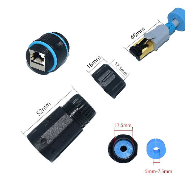 Водонепроницаемый соединитель Kingda IP68 RJ45-RJ45 STP кат 6 (KD-CP3010SHC6) - Фото 4 Водонепроницаемый соединитель Kingda IP68 RJ45-RJ45 STP кат 6 (KD-CP3010SHC6) - изображение 4