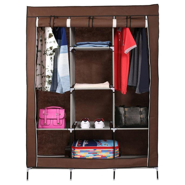 Складной шкаф тканевый STORAGE WARDROBE 175 х 130 х 45 см каркасный Коричневый (ICL44) - изображение 2