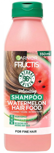Szampon Garnier Fructis Hair Food Watermelon Revitalizing Shampoo 350 ml (3600542389174) - obraz 1