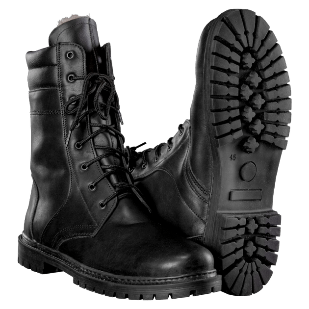 Берці польові зносостійкі черевики для силових структур KOMBAT 36 Чорний TR_37436 - зображення 1