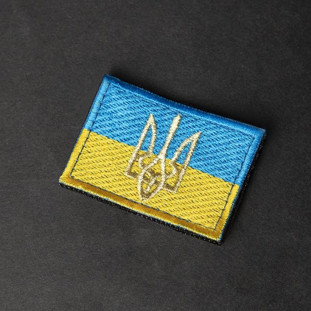 Нашивка Прапор України/герб тактична для охорони та силових структур 5854 M 5.5х4 см TR_5854M - зображення 1