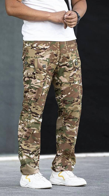 Тактичні штани мультикам з ґудзиками ЗСУ камуфляж XL - зображення 2