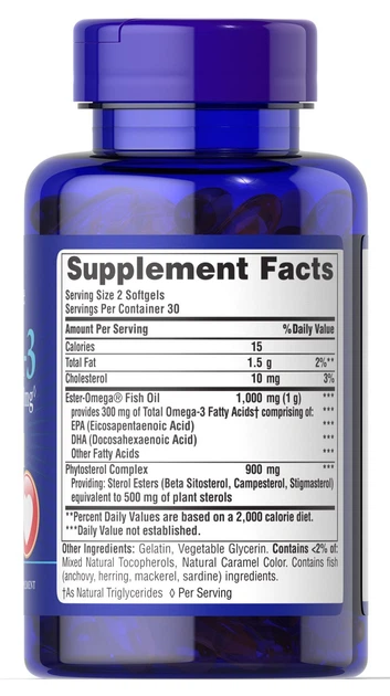 Омега-3 риб'ячий жир, Omega-3 Fish Oil, Puritan's Pride, підтримка кісток, 1000 мг, 60 капсул (PTP-55634) - зображення 2