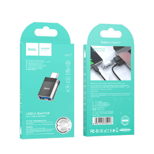 Переходник HOCO Type-C to USB UA17 4A USB3.0 OTG black - Фото 5 Переходник HOCO Type-C to USB UA17 4A USB3.0 OTG black - изображение 5
