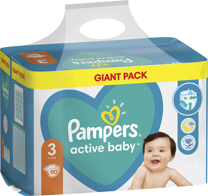 Pieluchy Pampers Active Baby Rozmiar 3 (Midi) 6-10 kg 90 szt (8001090949455) - obraz 3