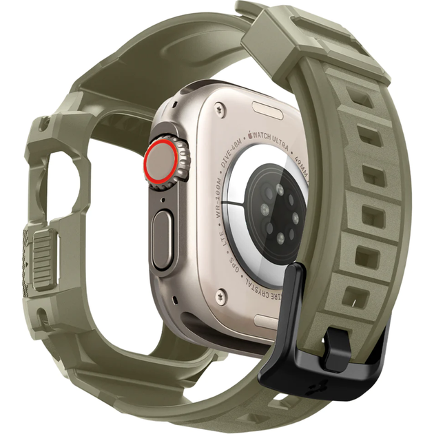 Чехол + ремешок для Apple Watch Spigen Rugged Case + Band for Watch 49 Ultra, Vintage Khaki (ACS05915) - Фото 8 Чехол + ремешок для Apple Watch Spigen Rugged Case + Band for Watch 49 Ultra, Vintage Khaki (ACS05915) - изображение 8
