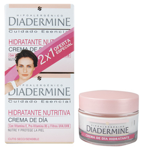 Набір для догляду за обличчям Diadermine Nourishing Moisturizing Day Cream 2x50 мл (8410020637070) - зображення 1