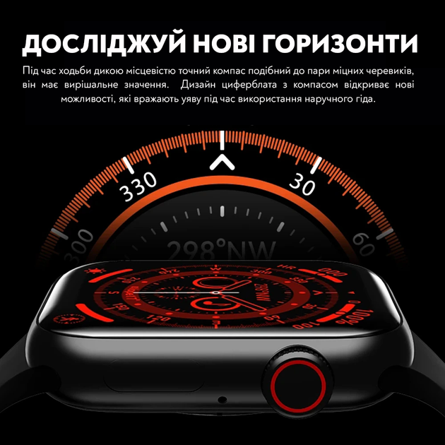 Умные смарт часы AirPro HK9 Pro Plus 45mm (AMOLED) Premium Smart Watch Series 8 Pink + Aluminium Украинское меню cпортивные с микрофоном тонометром + ремешок и защитная пленка в подарок - изображение 5