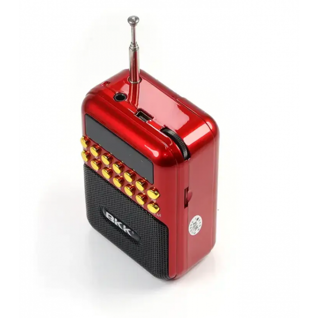 Радіоприймач акумуляторний BKK Радіоколонка з FM USB MicroSD Червоний - Фото 3 Радіоприймач акумуляторний BKK Радіоколонка з FM USB MicroSD Червоний - зображення 3