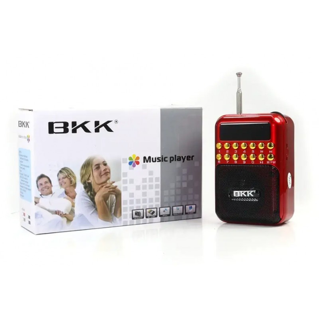 Радиоприёмник с FM USB MicroSD BKK B872 радио на аккумуляторе Красный - изображение 2