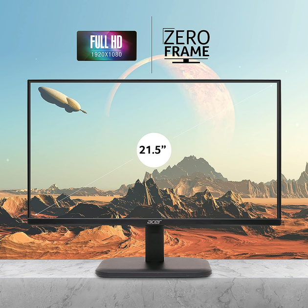 Монітор 21.5" Acer EK220QH3bi (UM.WE0EE.301) Full HD VA / 100 Hz / 6-Bit + FRC / 1 ms VBR / AMD FreeSync / Flicker-Free / Low Blue Light - зображення 3
