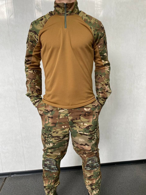 Костюм армейский мультикам-койот с наколенниками и налокотниками (убакс + штаны) CoolMax XXXL - изображение 1