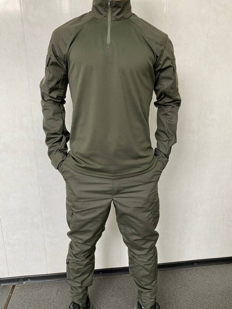 Тактичний костюм олива (убакс зі штанами) для НГУ, ЗСУ ріп-стоп XL - зображення 1