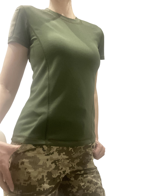 Женская футболка тактическая военная XXS олива - изображение 2