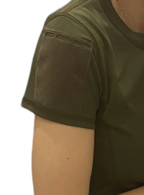 Женская футболка тактическая военная S олива - изображение 2