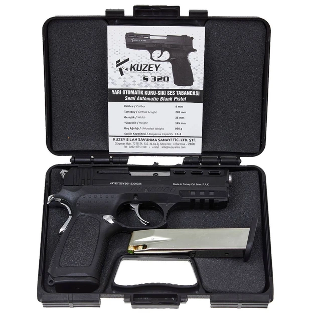 Стартовый пистолет KUZEY S-320#3 Black/Black Grips - изображение 6