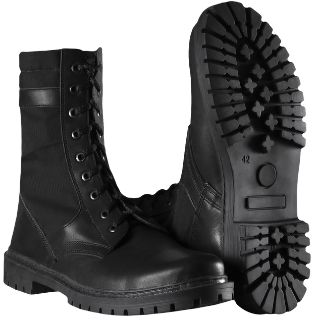 Берці польові зносостійкі черевики для силових структур KOMBAT 44 Чорний (OPT-26051) - зображення 1