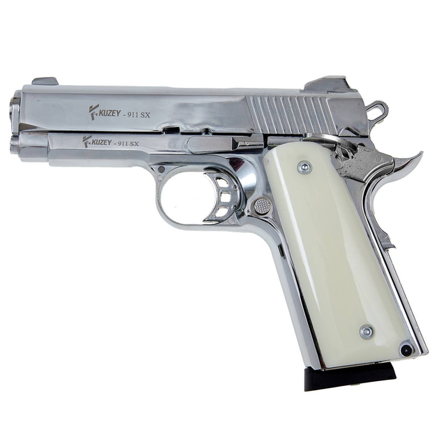 Стартовий пістолет Kuzey 911 SX#3 Shiny Chrome Plating/White Grips - зображення 1