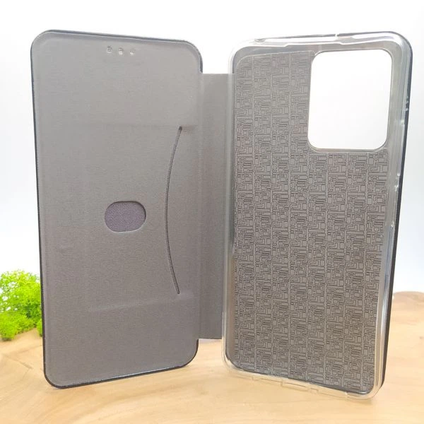 Кожаный противоударный чехол-книжка Hoco для Xiaomi Redmi Note12 4G Black - изображение 3