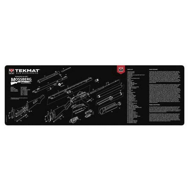 Килимок TekMat 30 см x 91 см з кресленням Mossberg для чищення зброї - изображение 1