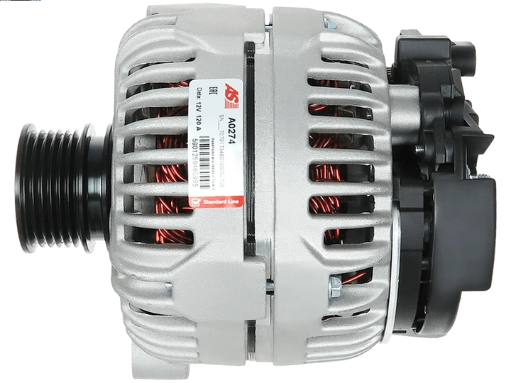 Генератор аналог Bosch 12V 120A для BMW, OE 0124515105, CA1826 As (A0274) - Фото 4 Генератор аналог Bosch 12V 120A для BMW, OE 0124515105, CA1826 As (A0274) - зображення 4