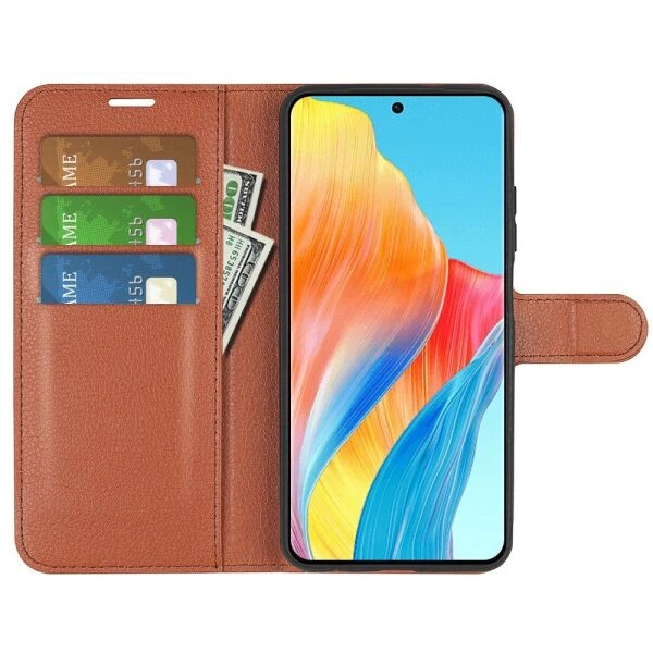 Классический чехол-книжка Deexe Book Type для OPPO A98 - Brown - Фото 2 Классический чехол-книжка Deexe Book Type для OPPO A98 - Brown - изображение 2