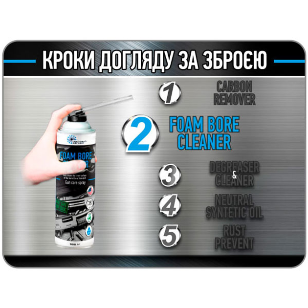 Піна для зброї HTA High Tech Aerosol FOAM BORE CLEANER (500 мл) Multi 500 ml (HTA-1-500) - зображення 2