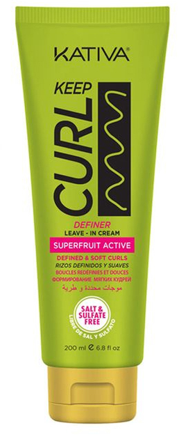 Крем для волосся Kativa Keep Curl Definer Leave-In Cream 200 мл (7750075037120) - зображення 1