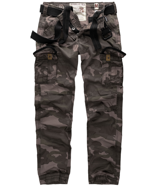 Брюки Surplus Raw Vintage SURPLUS PREMIUM TROUSERS SLIMMY Black camo M (05-3602-42) - изображение 1