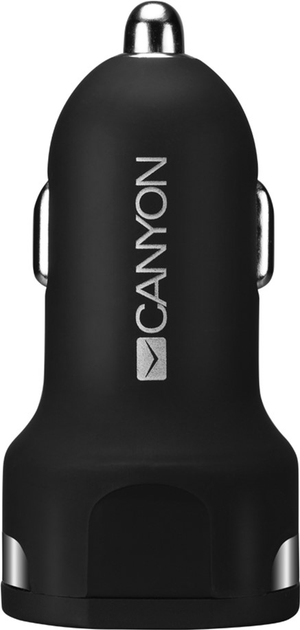 Автомобільний зарядний пристрій Canyon 2USB 2.4A Black-Orange (CNE-CCA04B) - зображення 2