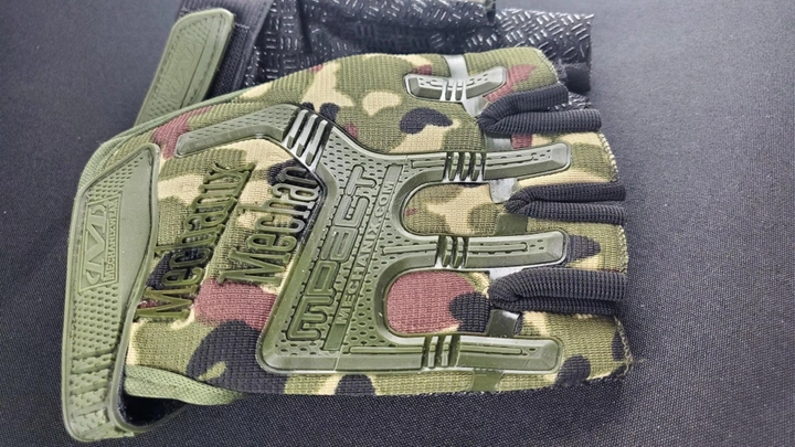 Перчатки беспалые тактические YS-J-053 рамер ХЛ (обхват 24,5-25 см) Камуфляж - изображение 1