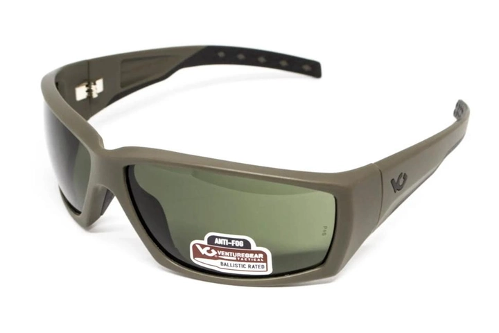 Захисні окуляри Venture Gear Tactical OverWatch Green (forest grey) Anti-Fog, чорно-зелені в зеленій оправі - зображення 2