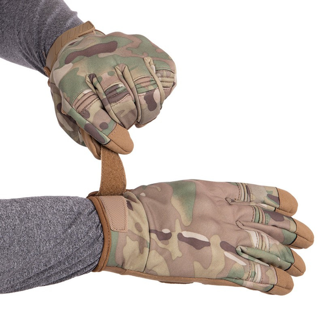 Рукавички тактичні із закритими пальцями Zelart Military Rangers 9878 L Camouflage Multicam - зображення 2