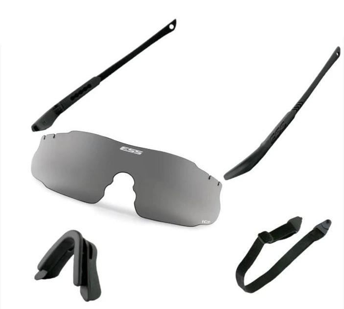 Балістичні окуляри ESS ICE Smoke Gray Lens One Kit + Strap - зображення 1
